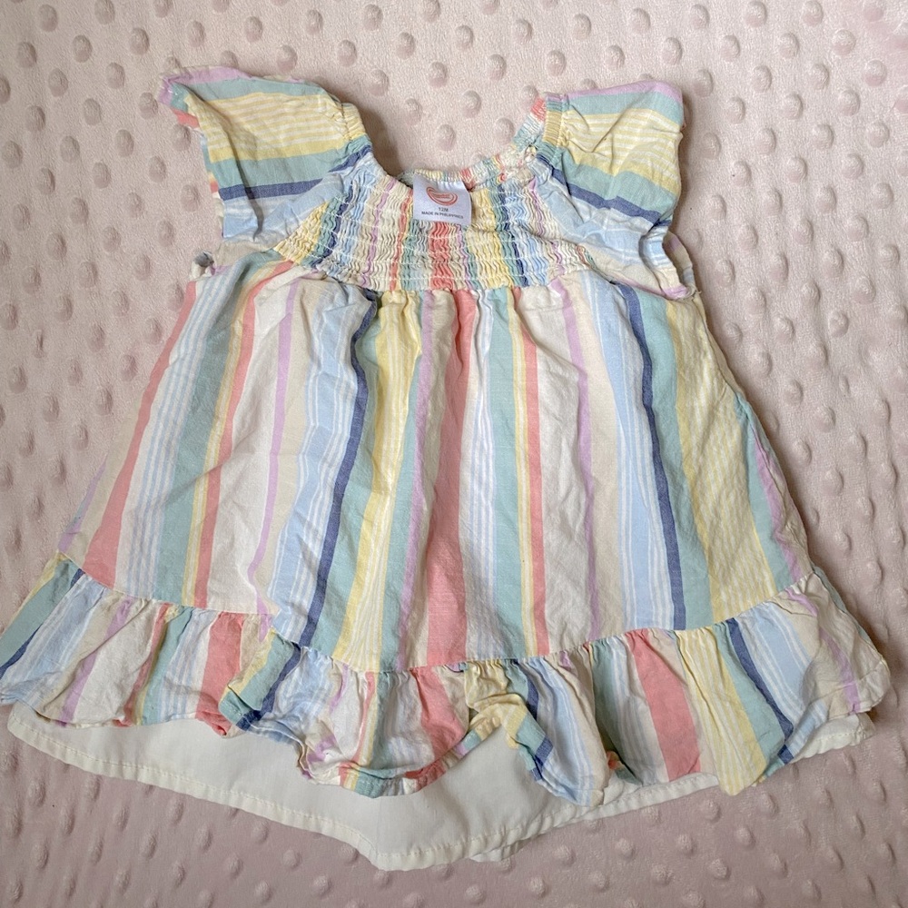 Wonder Nation Pastel Striped Baby Dress
